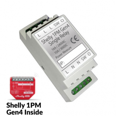 Shelly 1PM GEN4 - DIN Rail - Single Channel Relay with Power Meter (WiFi, Matter, Zigbee, Bluetooth)