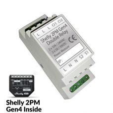 Shelly 2PM GEN4 - DIN Rail - Double Channel Relay with Power Meter (WiFi, Matter, Zigbee, Bluetooth)